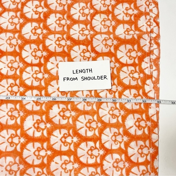 Roberta Roller Rabbit 100% Cotton Tunic Top XS orange floral swim cover up beach - Picture 12 of 13